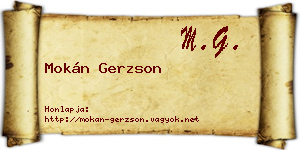 Mokán Gerzson névjegykártya