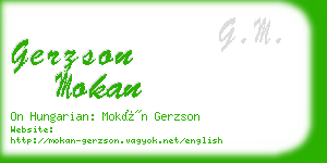 gerzson mokan business card